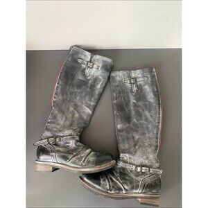 Freebird Roadie Black Leather Knee-High Buckle Boots Sz 9 Moto Western Casual